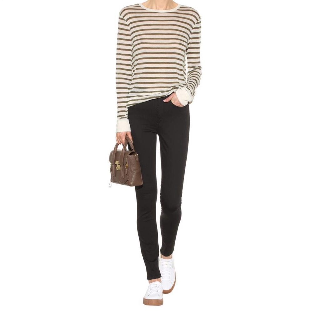 T by Alexander Wang Tan & Cream Striped Top M